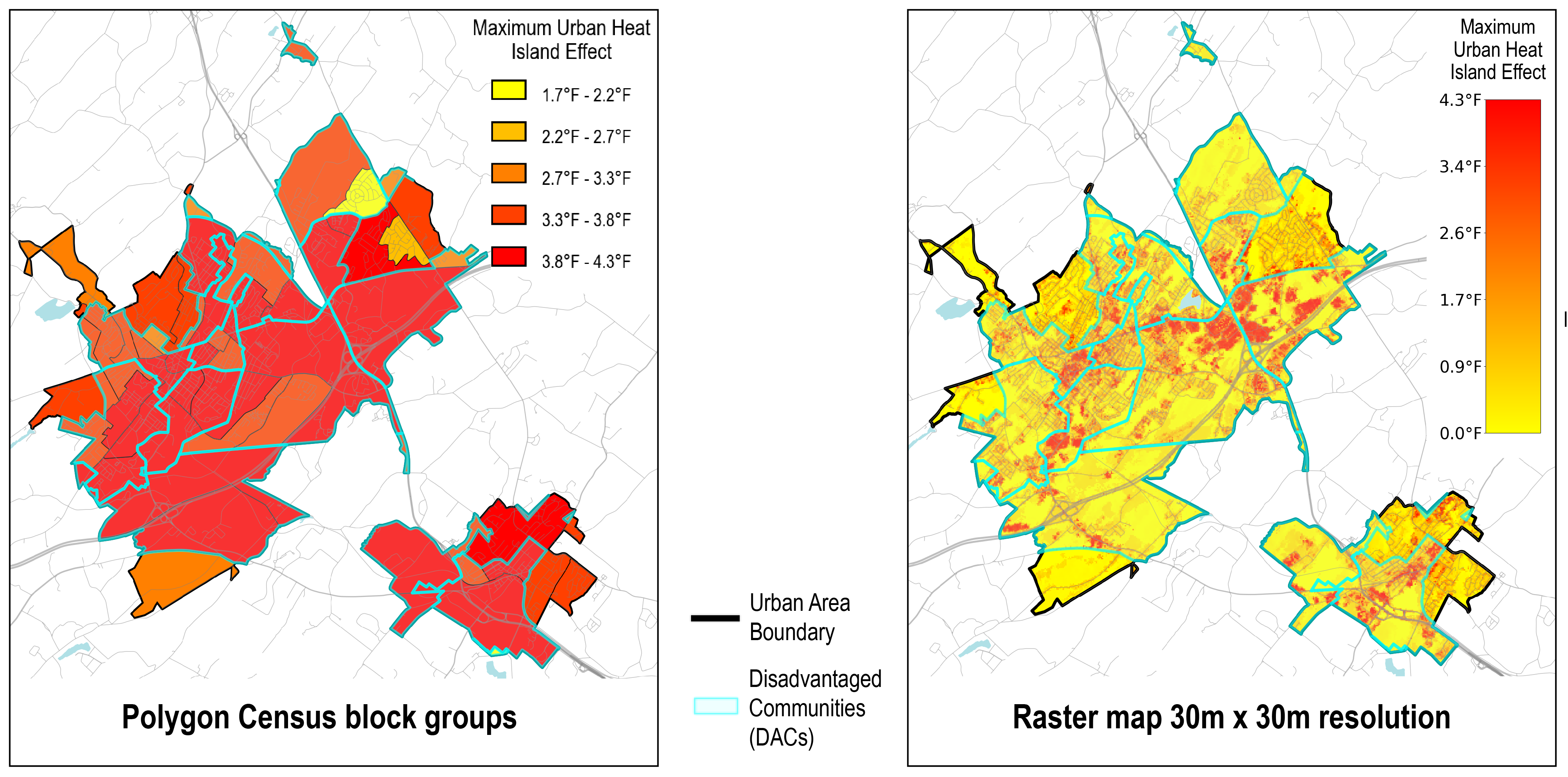 Block‑group versus raster comparison