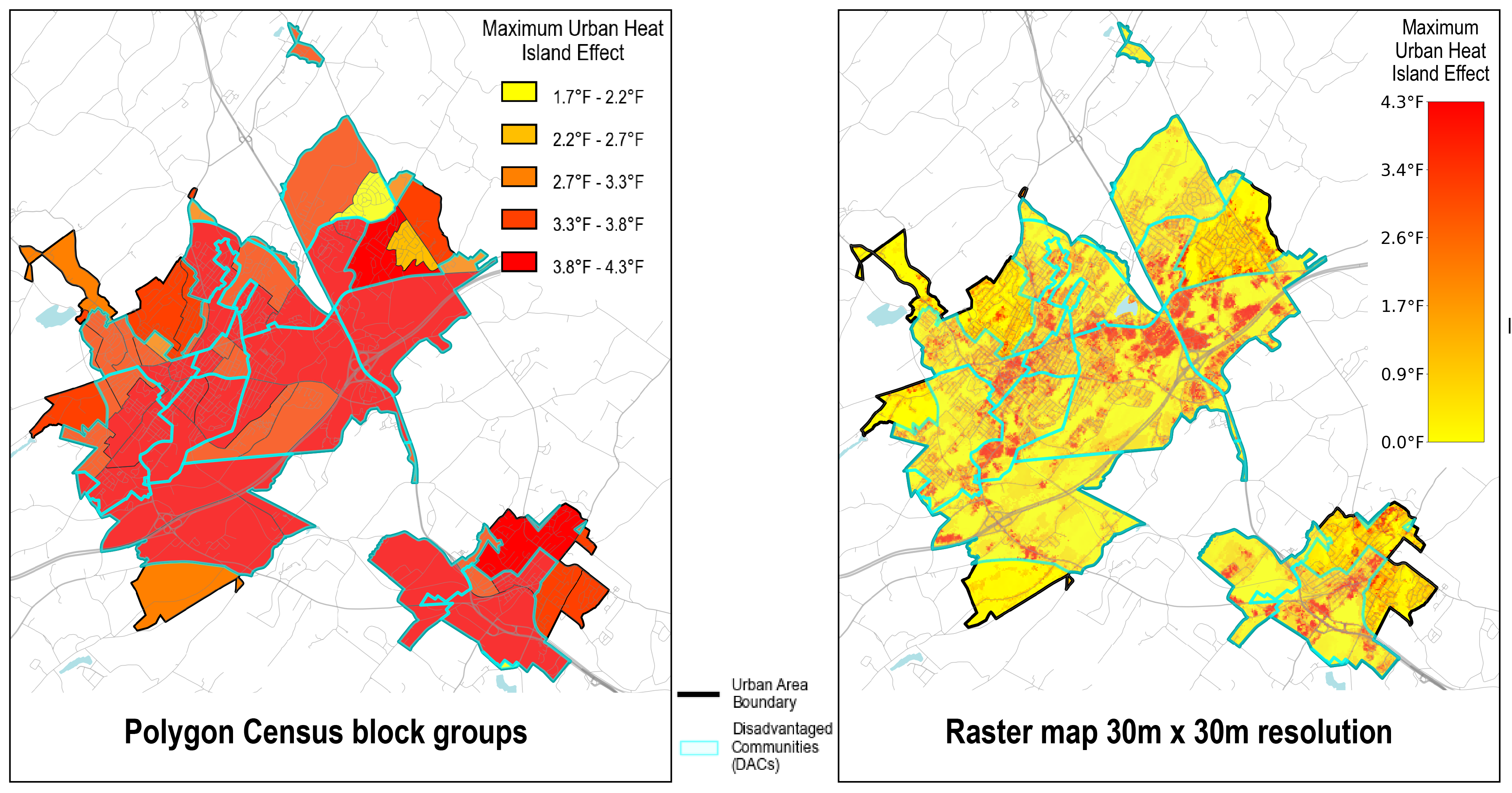 Block‑group versus raster comparison